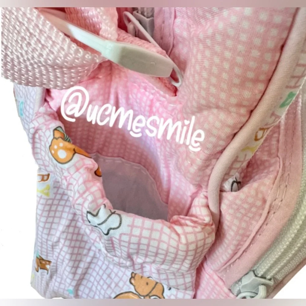 Precious Moments Vintage 6-in-1 Pink Medium Baby Diaper Bag w/ Teething Toy Ring